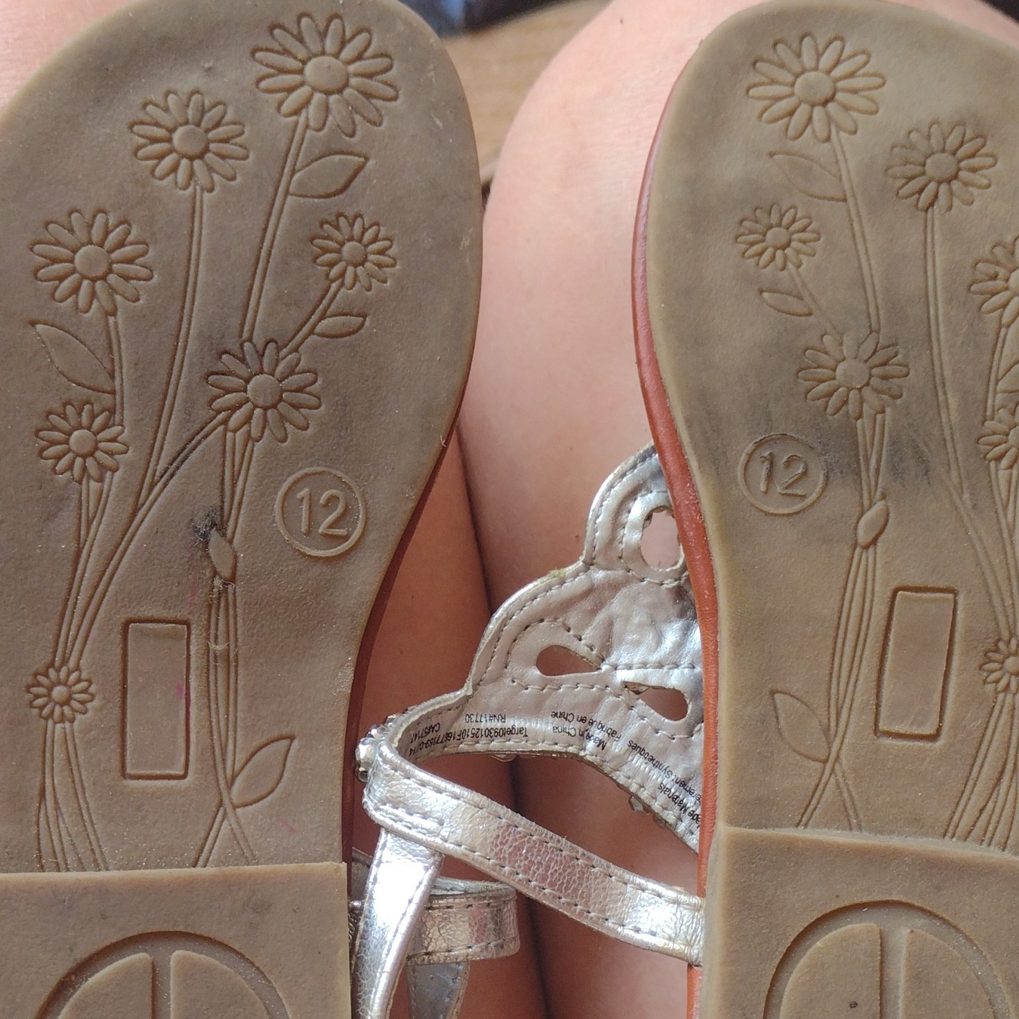 Silver Beaded Thong Sandals Slip On Flat Casual Summer Spring AU 12