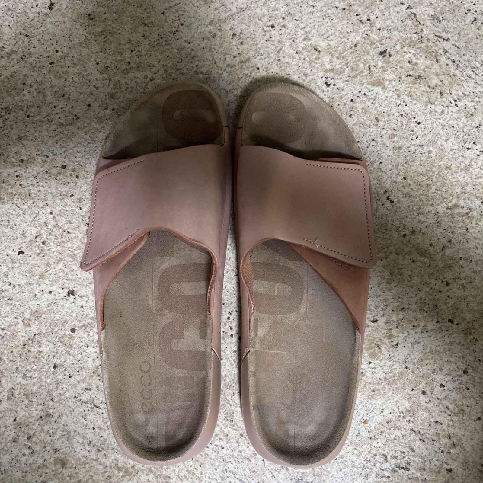 ECCO Cozmo Fluidform Pink Suede Banded Slide Sandals Women’s US 10 10.5 / EU 41