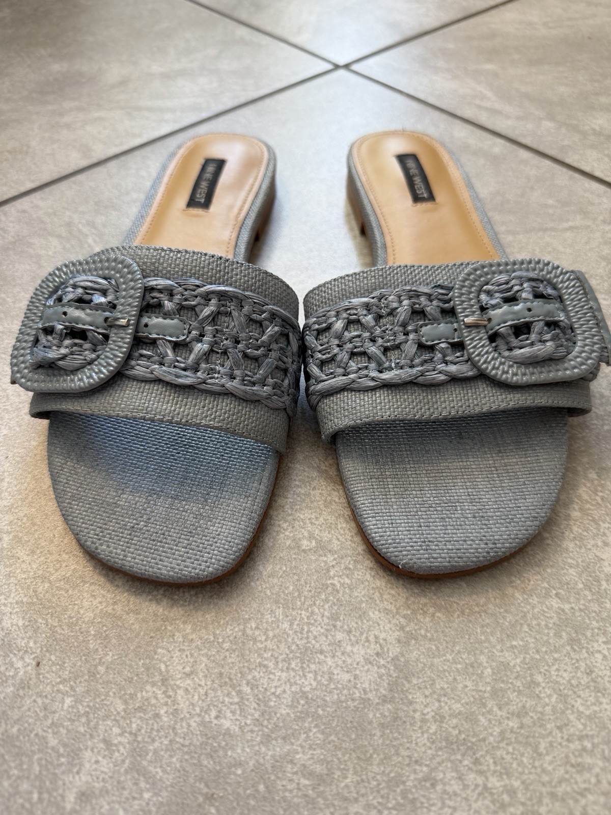 Nine West Hagleigh Slide Sandal Women’s Blue Size 10 Spring Summer