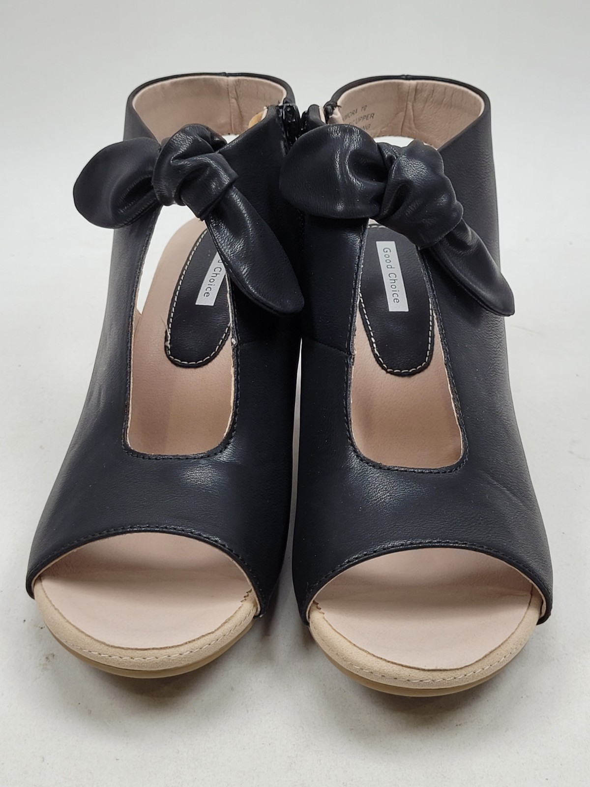 GOOD CHOICE Womens Black Padded Kimora Round Toe Block Heel Slingback Sandal 10