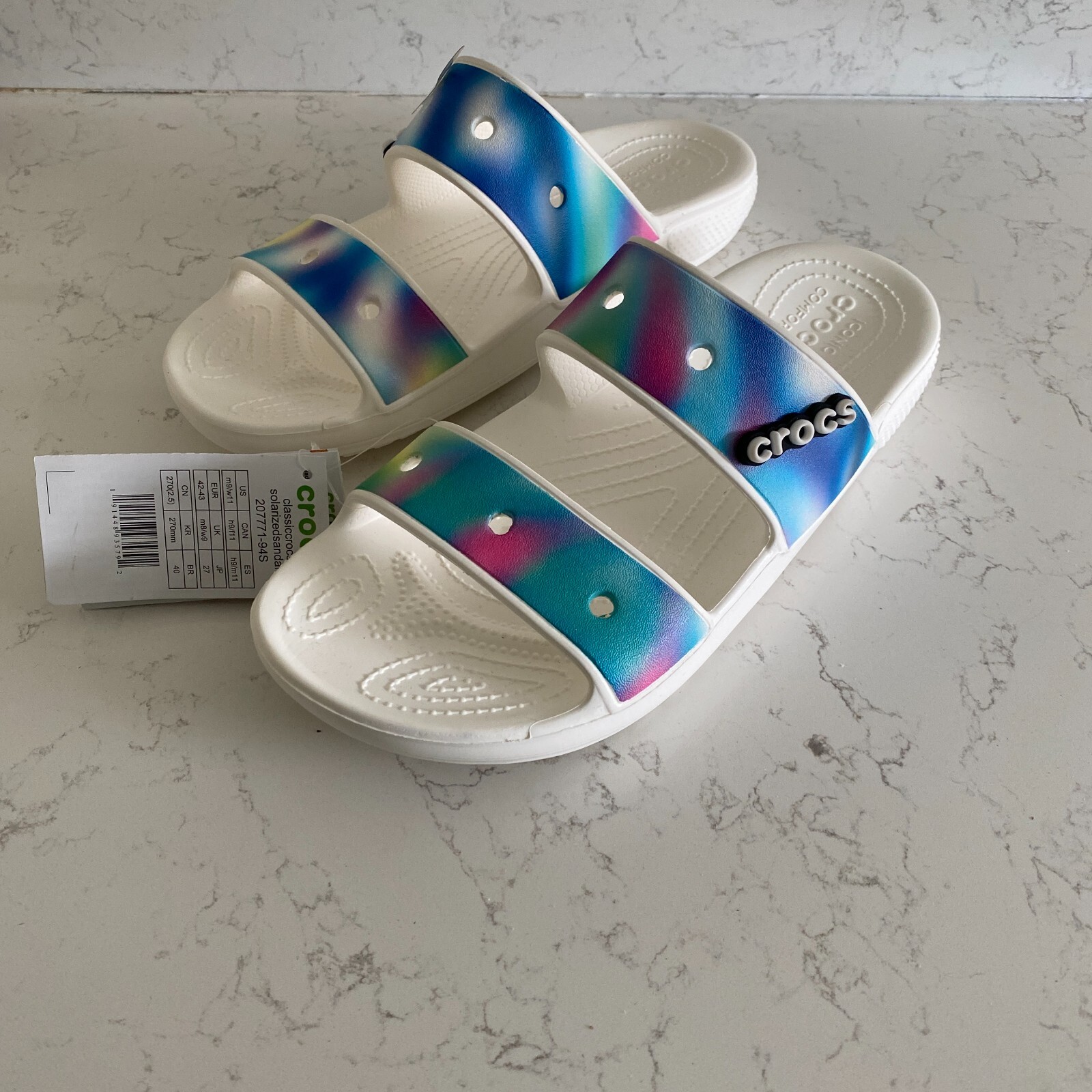 Crocs Classic Solarized Lightweight Women’s Tie Dye Sandals Size 11 Brand New