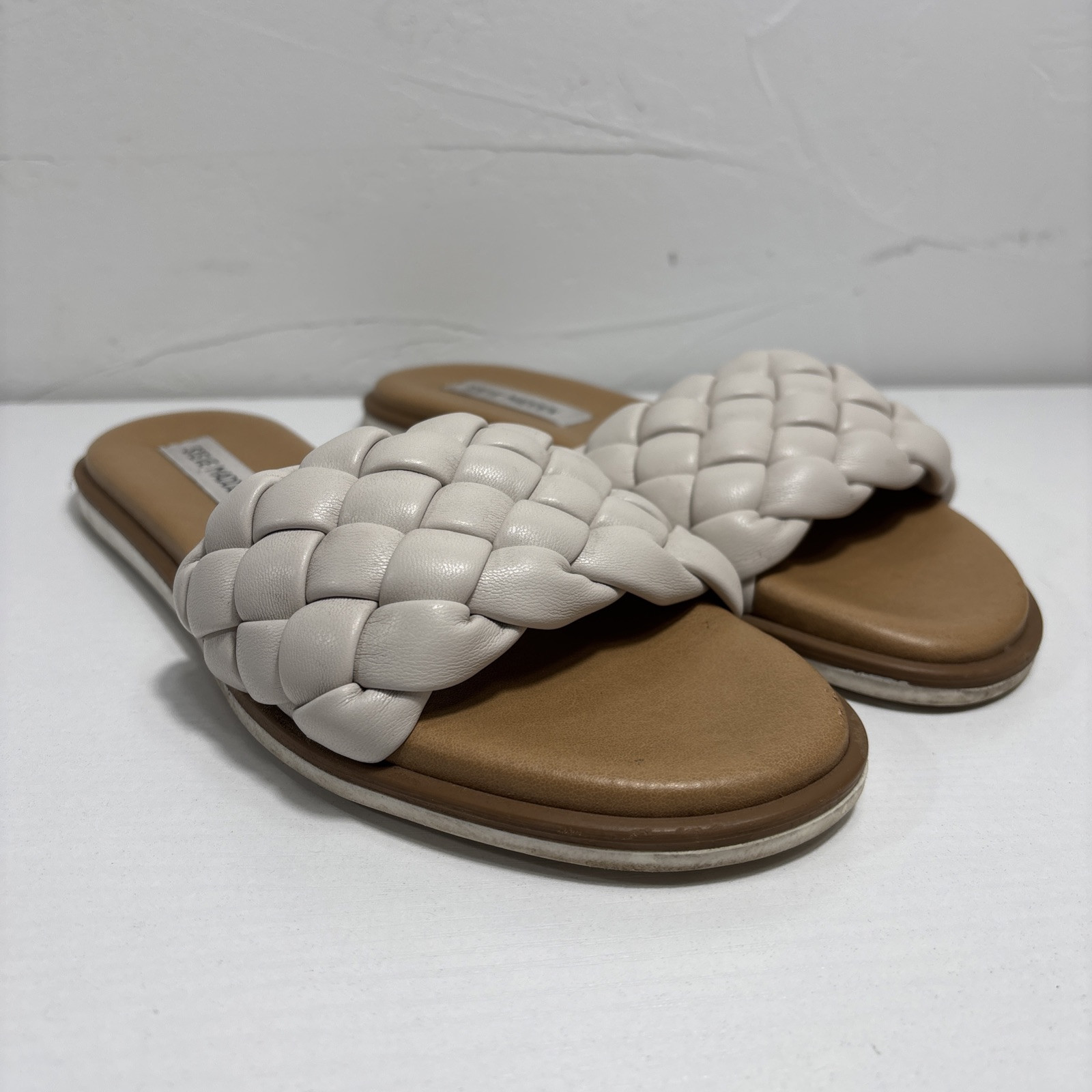 Steve Madden Paislee Women’s Sz 8 Tan/Bone Slip On Sandals