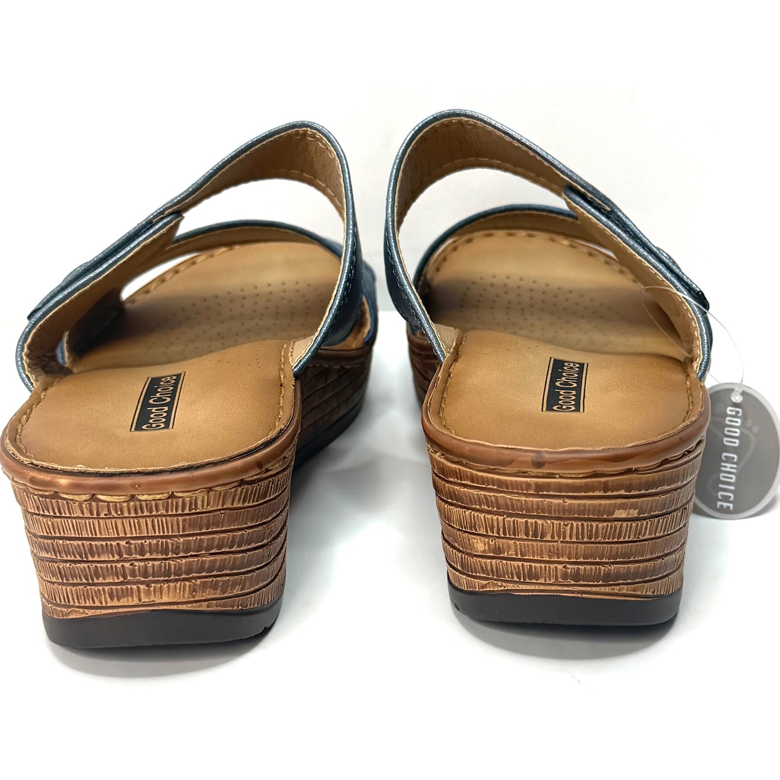 GC (Good Choice) Shoes Women’s Meli Slip-On Wedge Sandals Blue Size 6.5 NWT/BOX