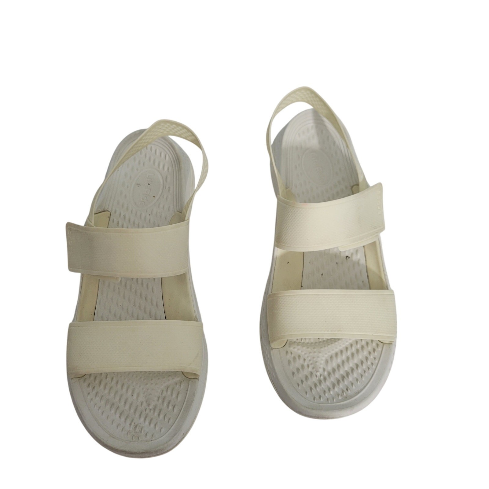 Crocs Literide 360 Cream Sandals Size 9 31026-2857