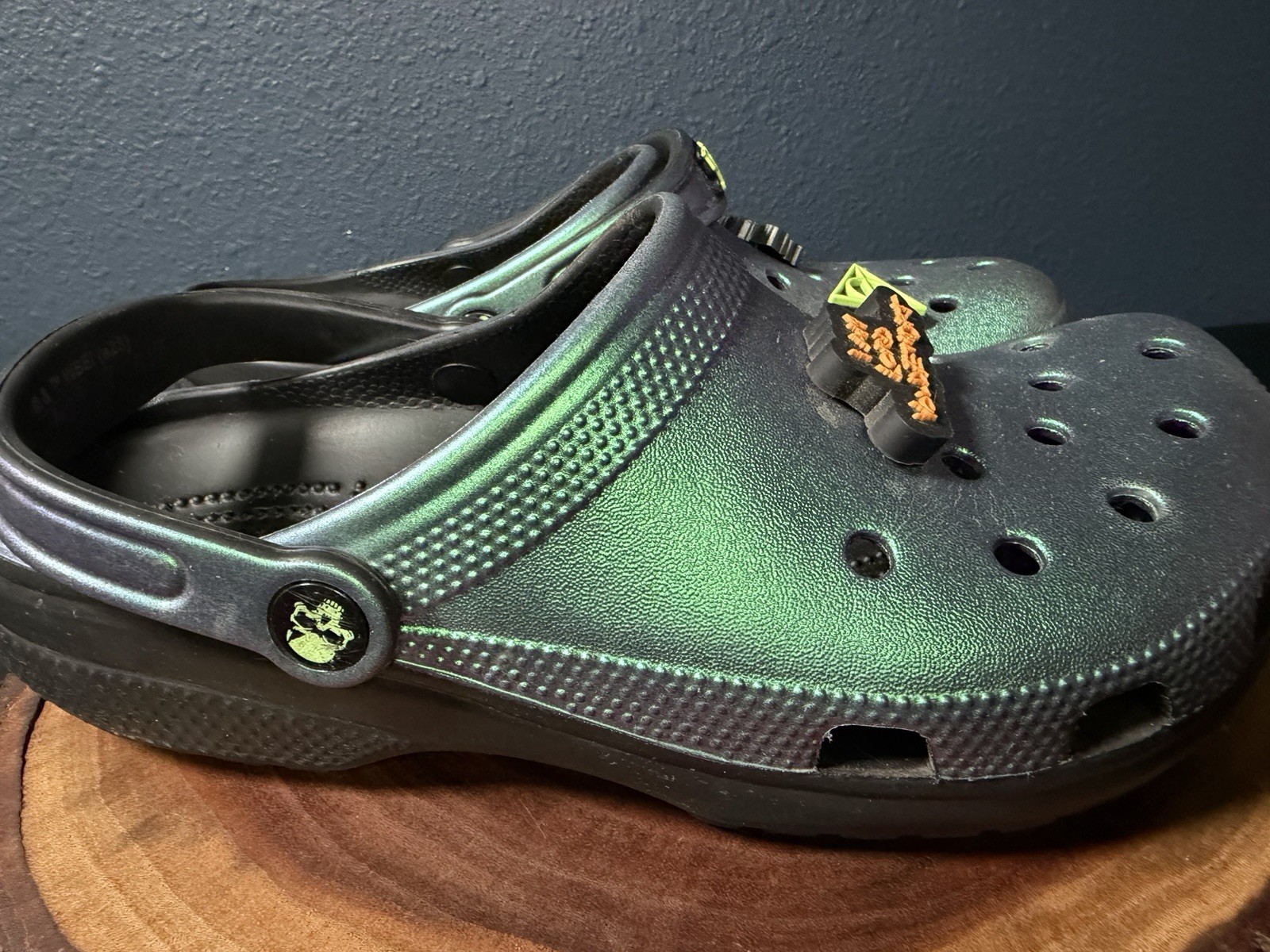 Crocs X Harry Potter “The Dark Arts” Lord Voldemort Slides Purple Green M7 W9