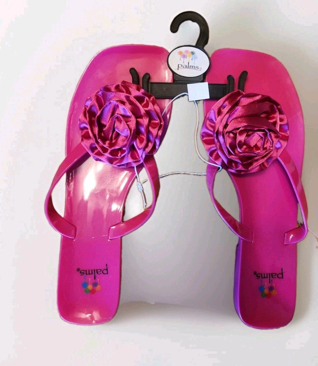 Palms Sandals Flip Flop Pink, Black, Beige Bow Flower Women Size 8,9,10,11,12