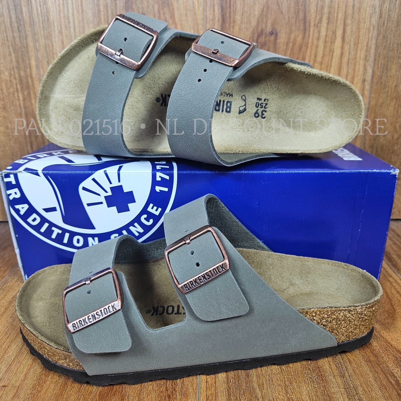 BIRKENSTOCK Women’s Men’s Arizona BS Classic Birko-Flor Birkibu Sandals ~ Stone
