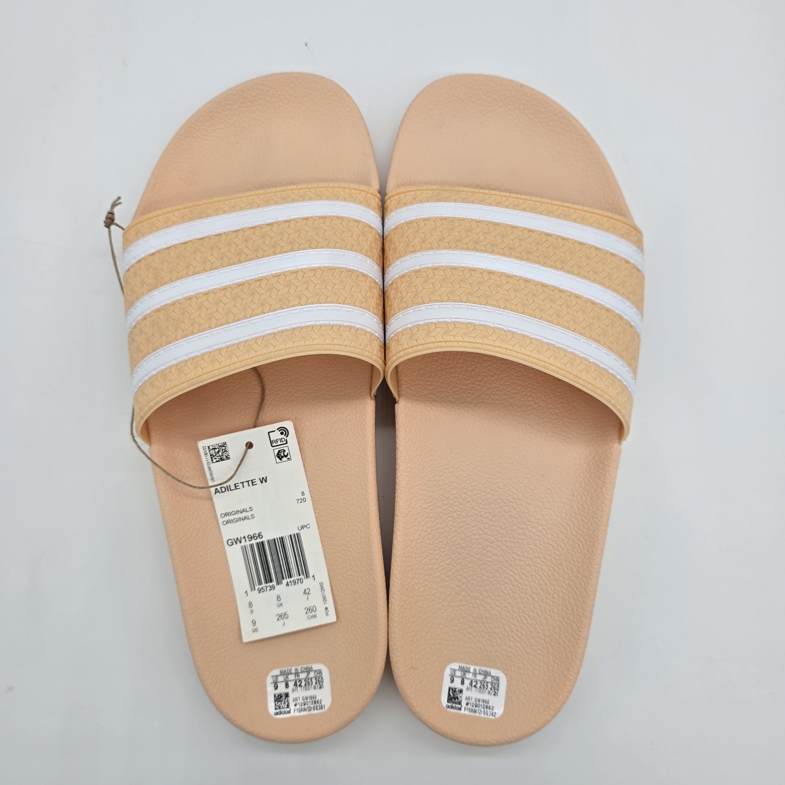 Adidas Originals Adilette Slides | Women’s US size 9 | NWT, Halo Blush / Peach