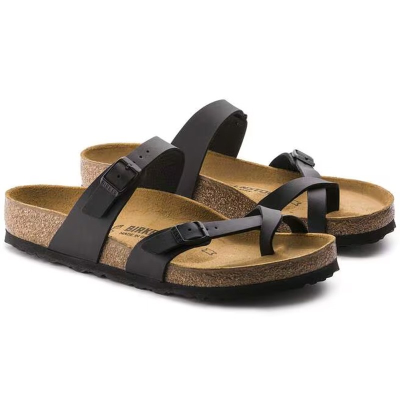 Birkenstock Mayari Birko-Flor Black Leather Women’s Toe Loop Thong Sandals