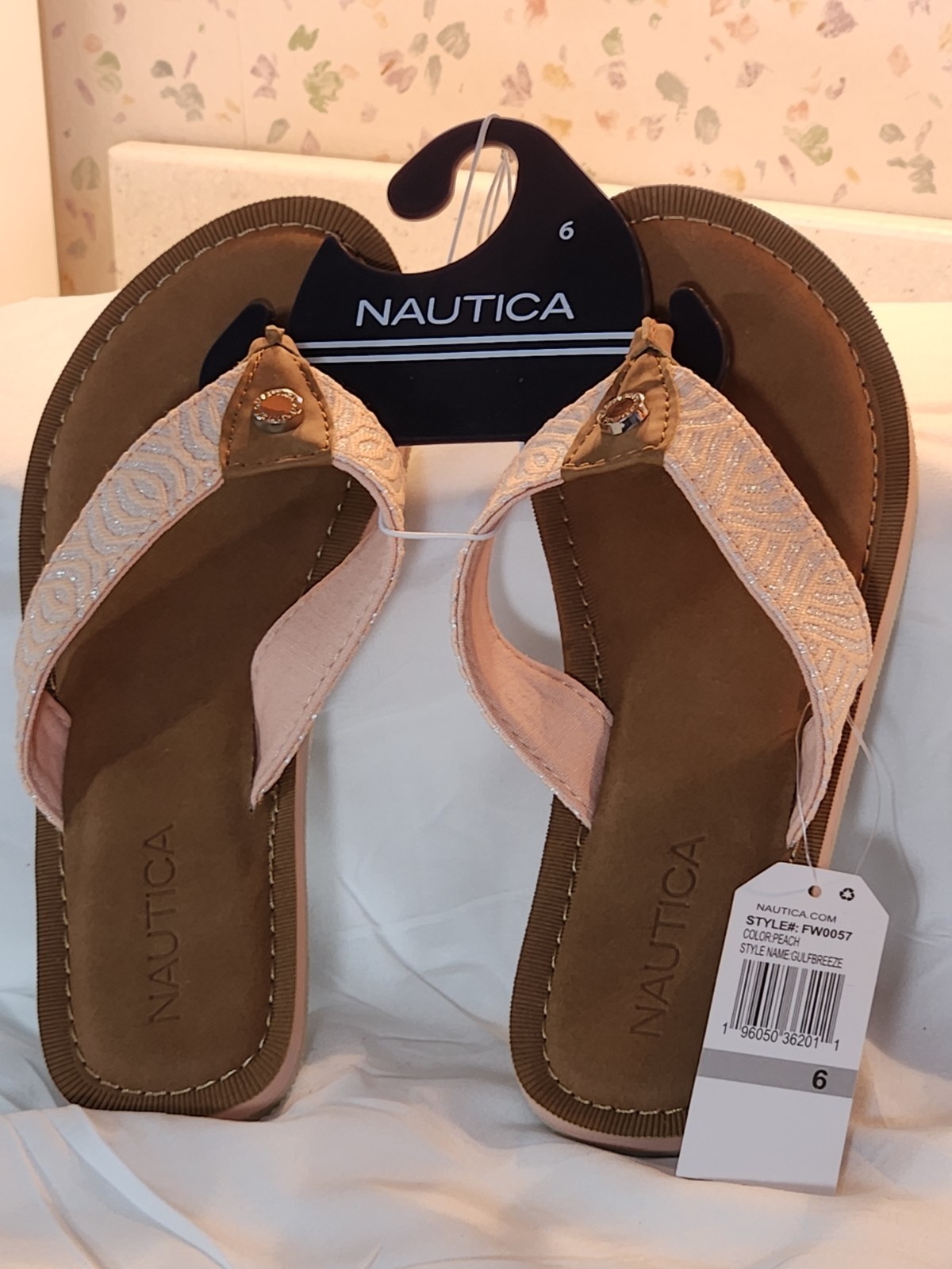 Nautica Gulf Breeze Thong Sandals In Peach 6
