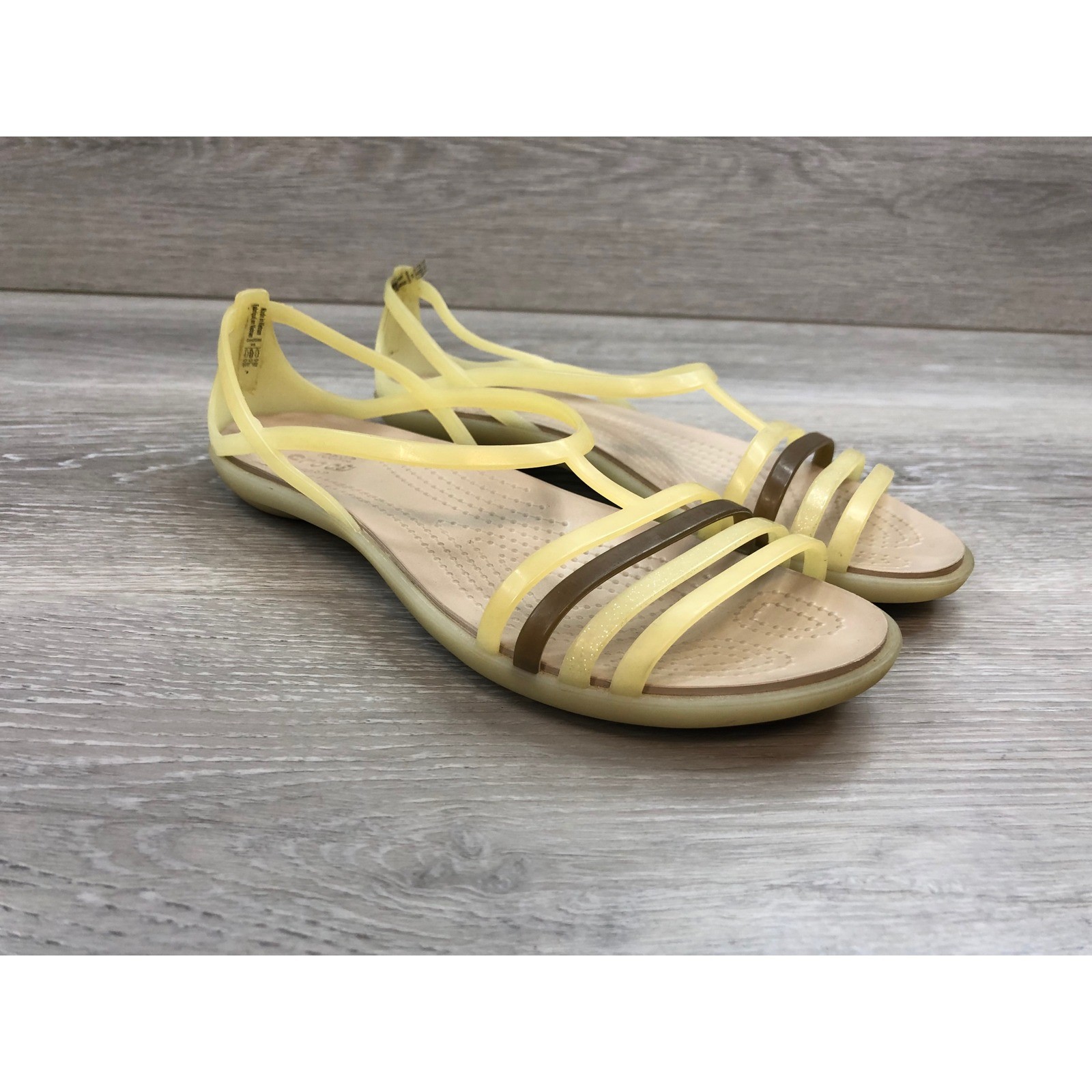 Crocs Isabella Women’s Strappy Sandals Brown Travel 6 Casual Comfort Beach Shoes