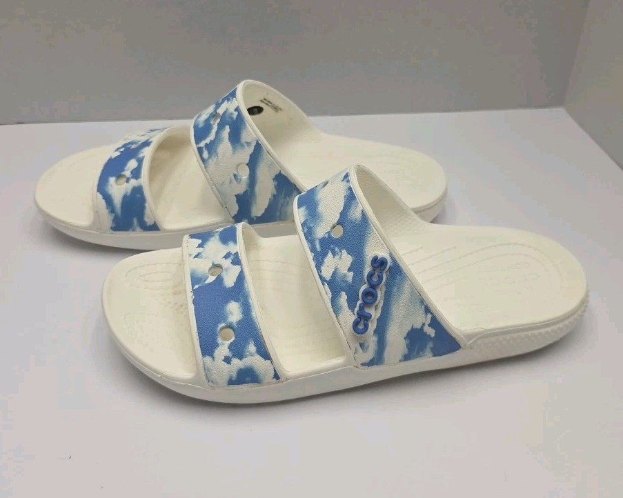 Crocs Classic Out of this World Slides Sandals W/10 M/8 Shoes Blue White