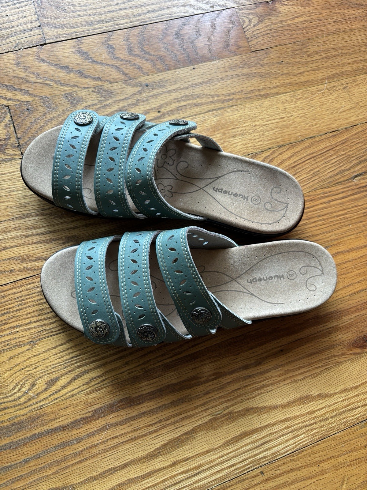 women’s teal blue green strappy sandals