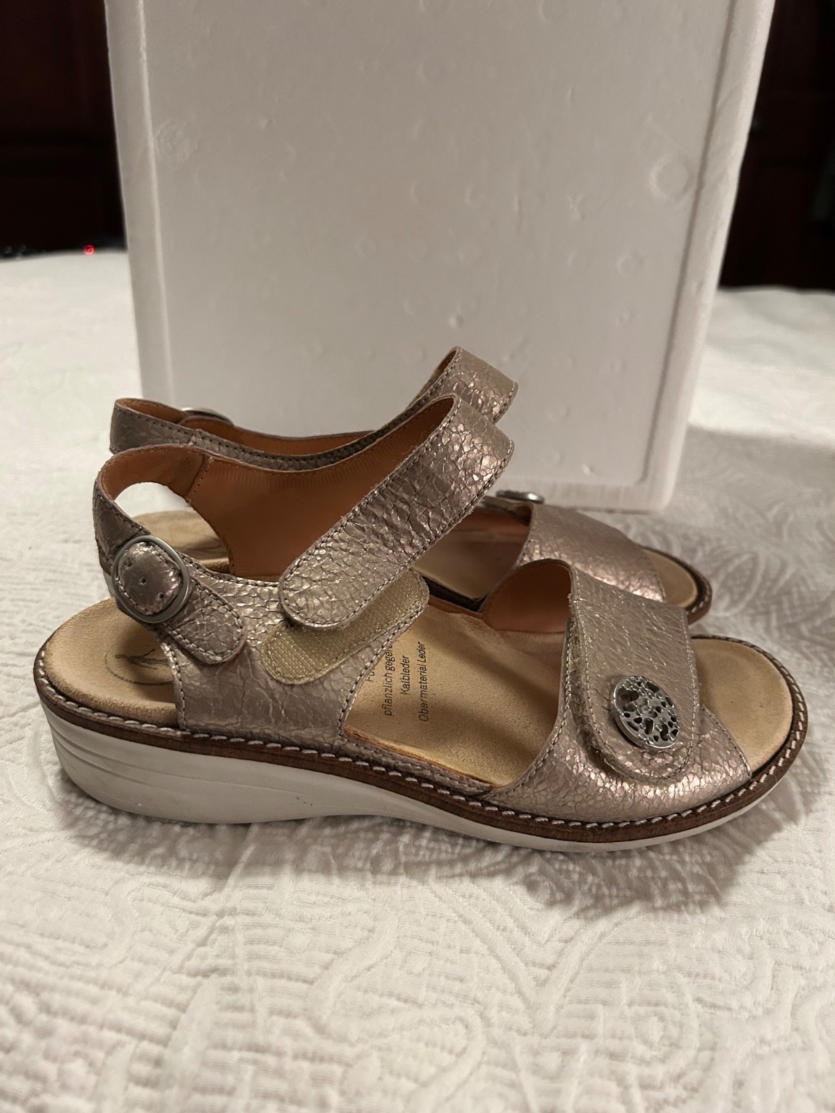 Ganter Comfort Sandals Metallic Gold 36H/6 USA