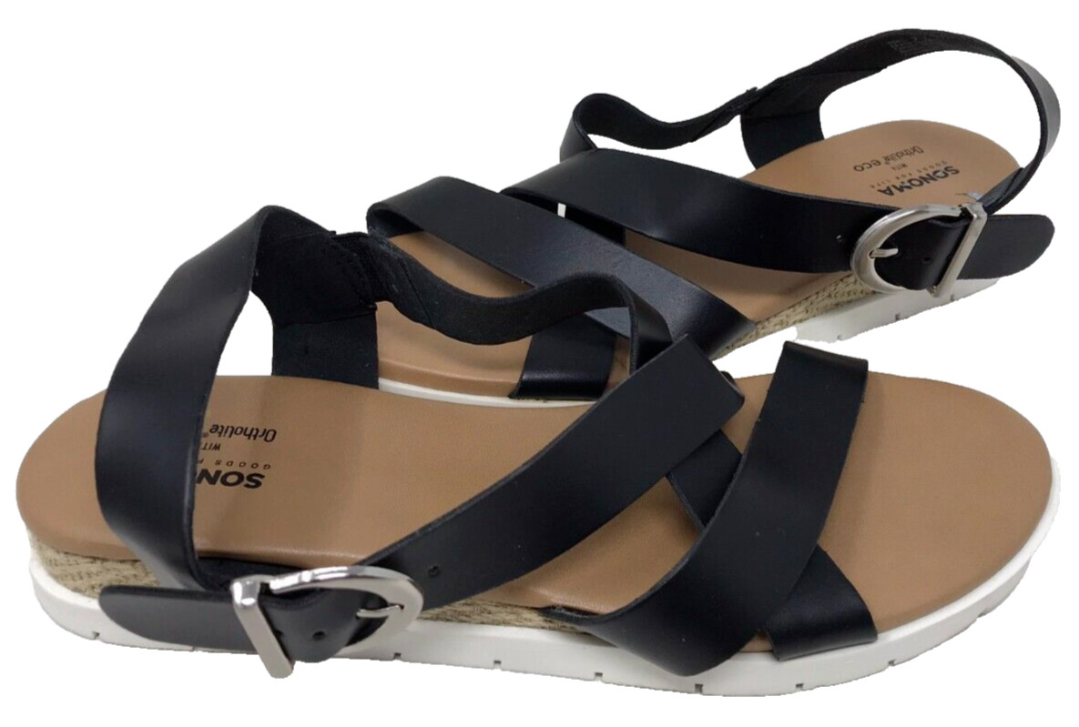 Sonoma Women’s Parsley Strappy Slingback Comfort Sandals Black Size:9.5 99O