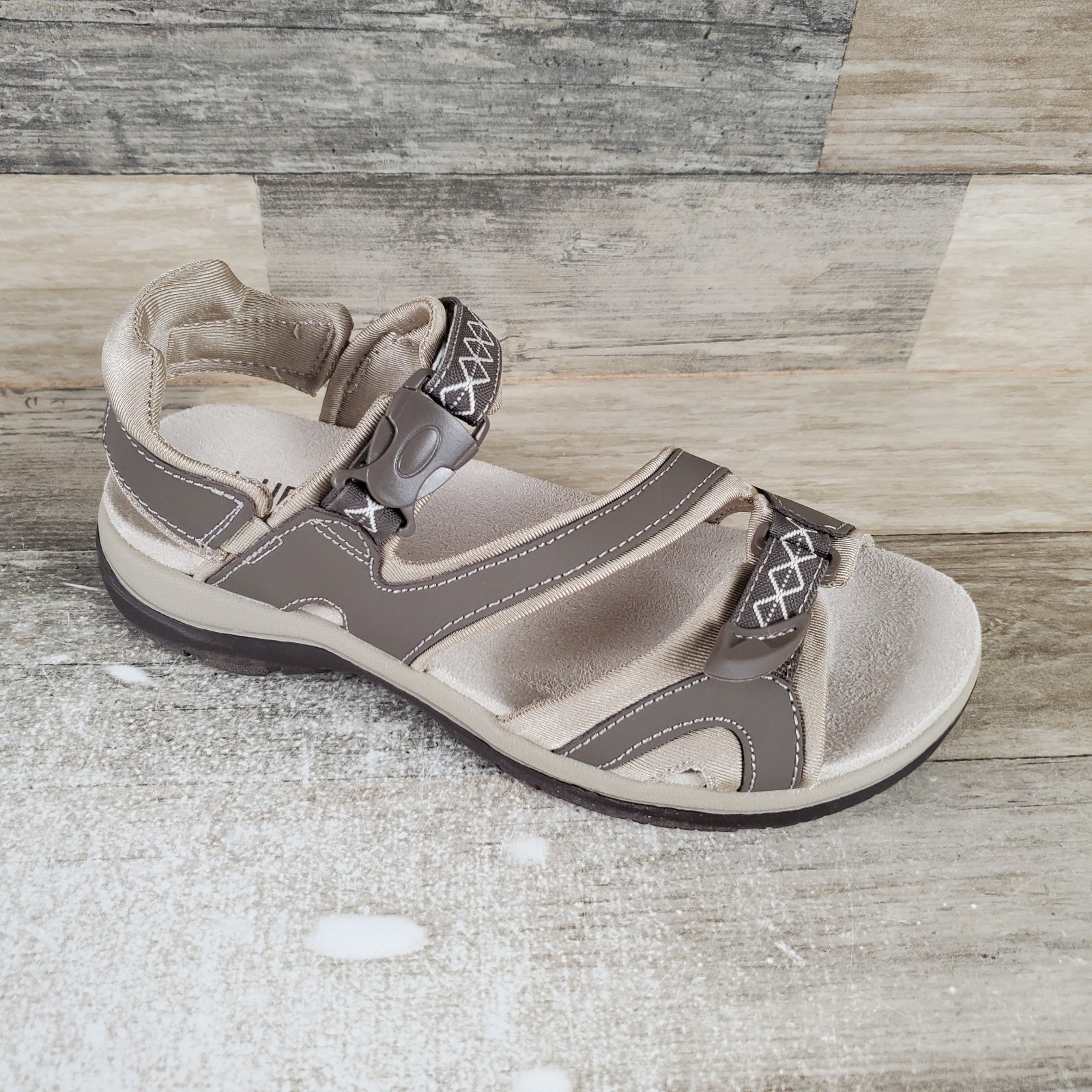 Naturalizer Angeles III Womens Sandals Sz 7 M Taupe Comfort Adelle Ankle Strap