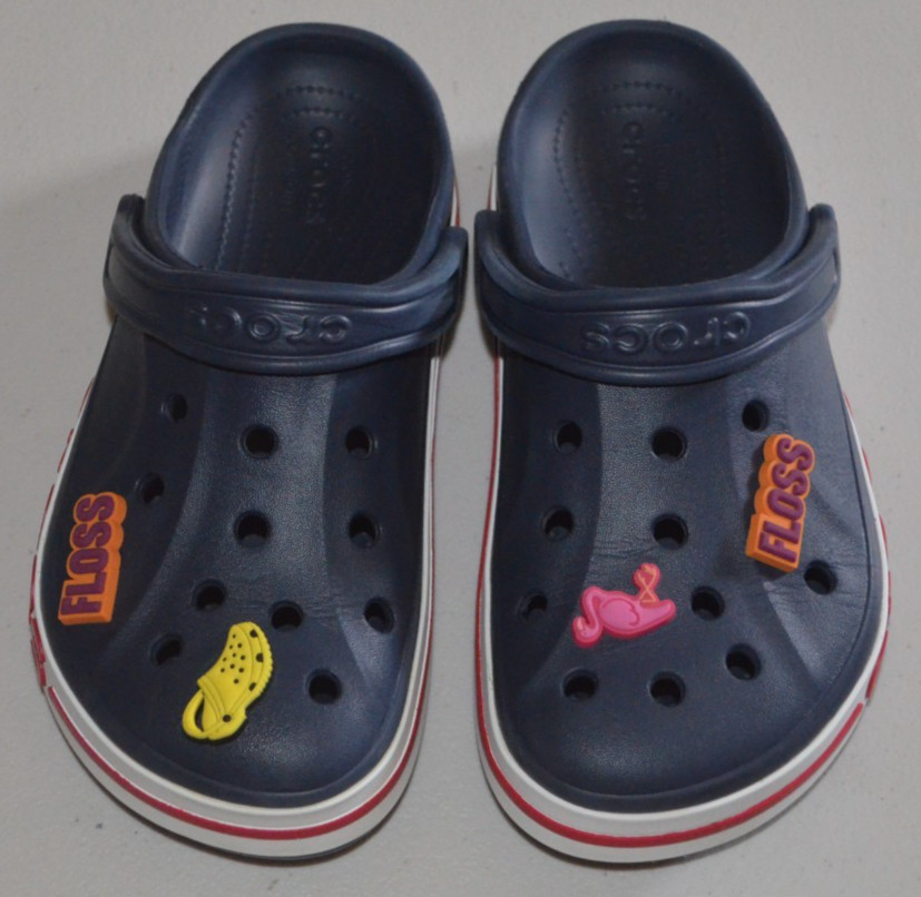 Crocs Crocband Unisex Clogs Slip On Sandals Navy Blue Red Band Men 6 Women 8