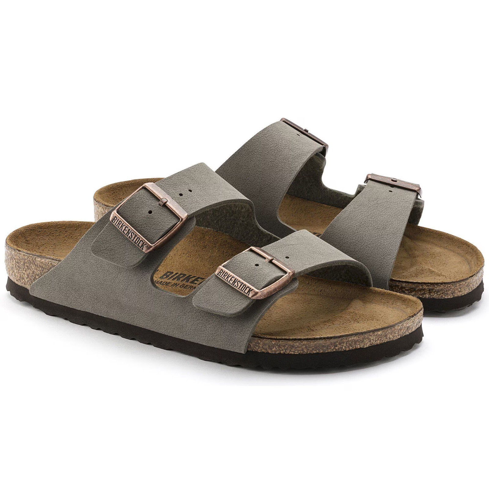 NWT Birkenstock Arizona Birkibuc Unisex Adults Sandals Mocha / Stone