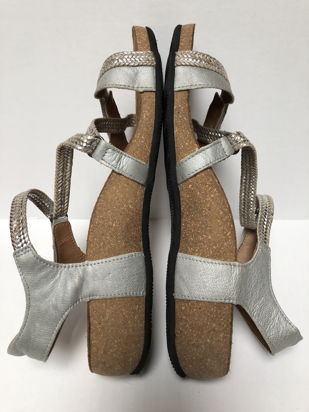 Taos Trulie Women’s EU 41/US 10-10.5 Leather Comfort Wedge Braided Sandals NICE!