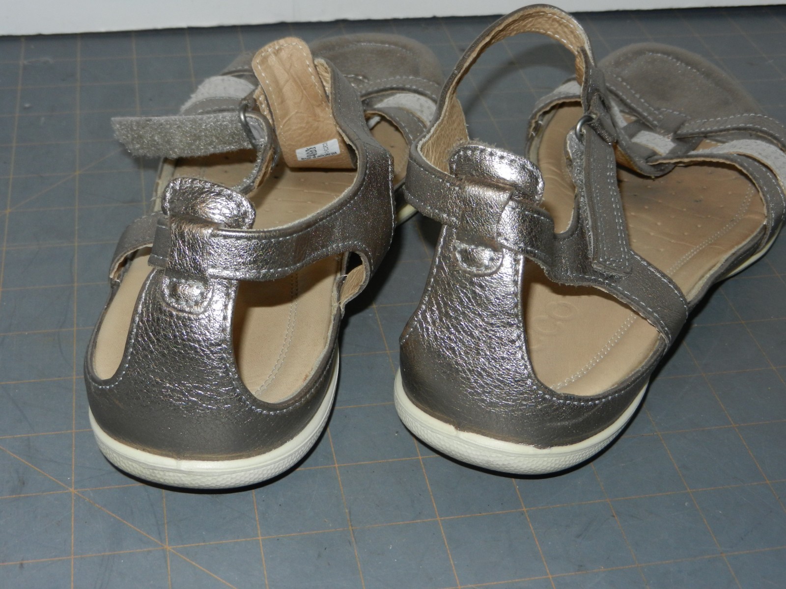Ecco Flash T Strap Sandal Shoe Women US 10-10.5 EU 41 Leather Gladiator Ankle