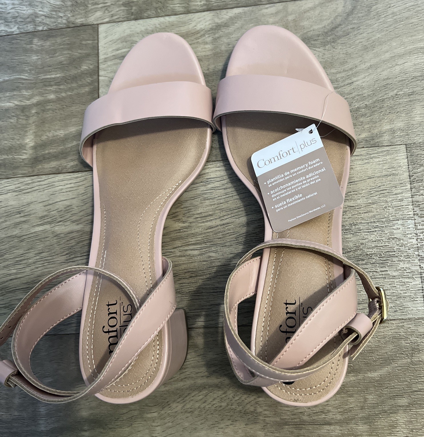 Comfort Plus by Predictions flat sandals with memory foam and a flexible sole