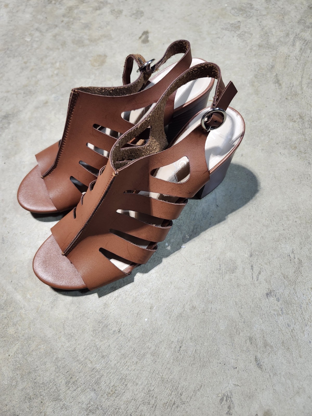 Vintage 7 Eight Women’s Brown Strappy Ankle Strap Buckle Sandals Size 10M