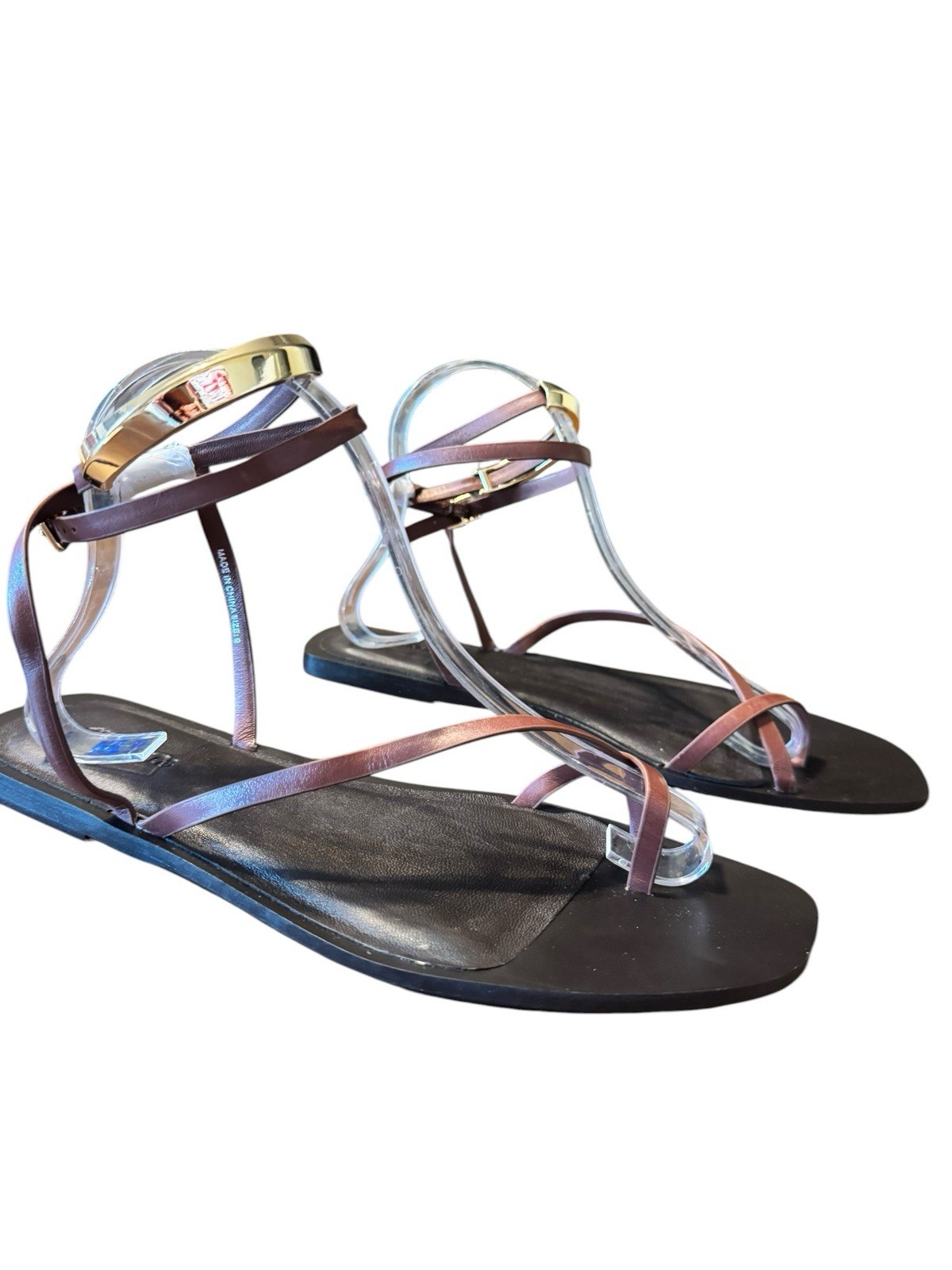 Madewell The Vira Bangle Ankle Wrap Sandal in Leather Size 9 Brown