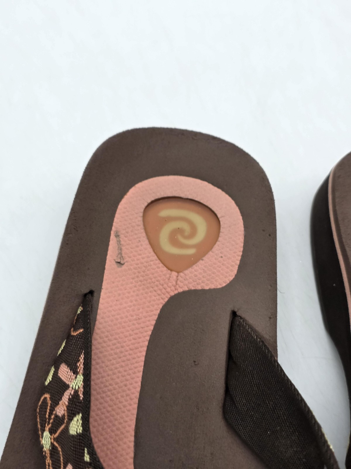 Rafters Sandals Womens Size 6 37 Brown Floral Thong Flip Flop Stains Shoes