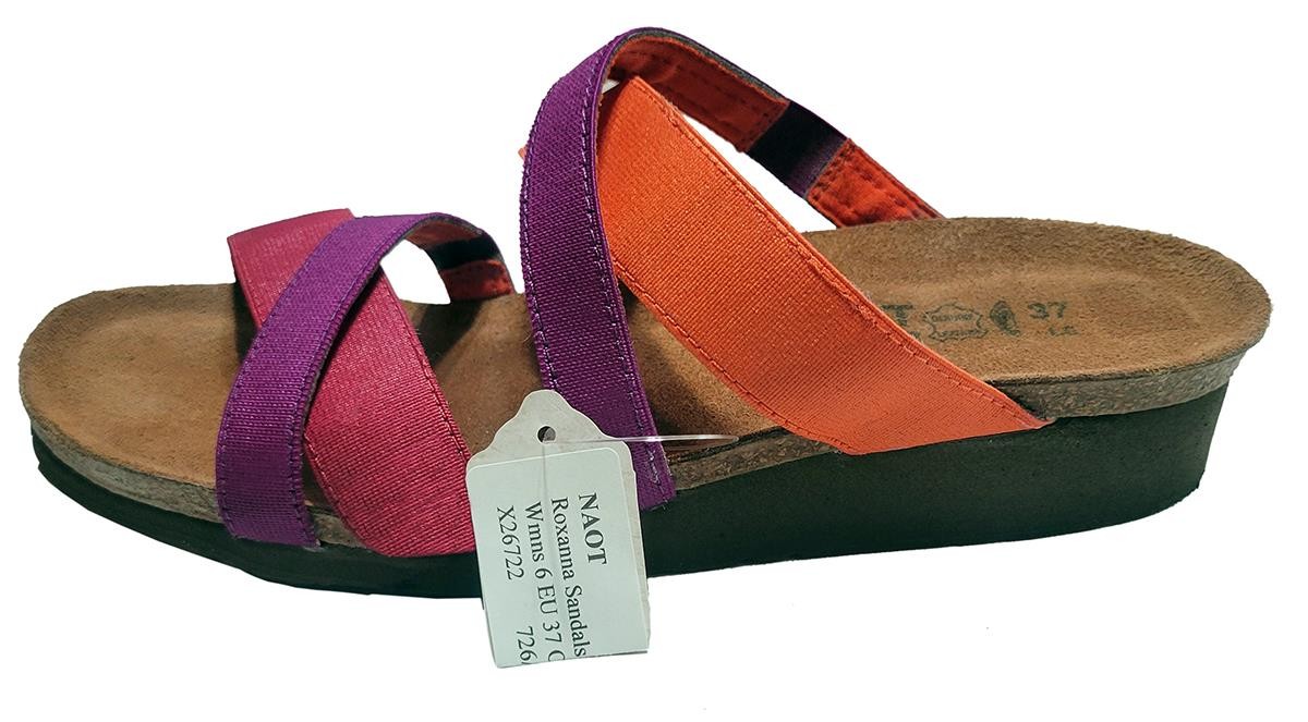 NAOT Womens US 6 EU 37 Multi Color ROXANNA STRAPPY 1.25″ WEDGE SANDALS Stretch