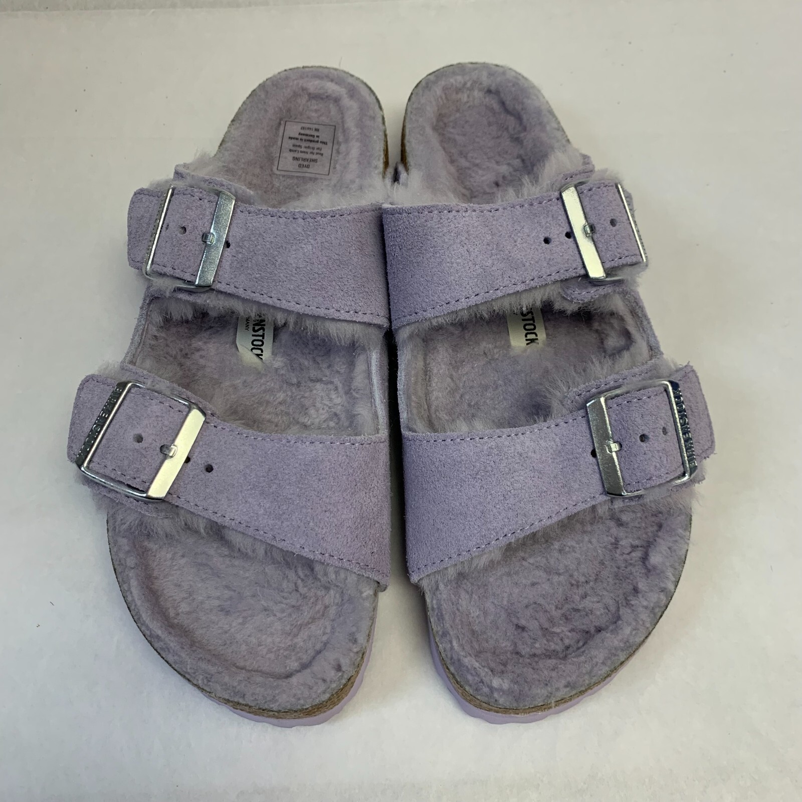 Birkenstock New w/ Box Arizona Shearling Purple Fog Suede Narrow – Select Size