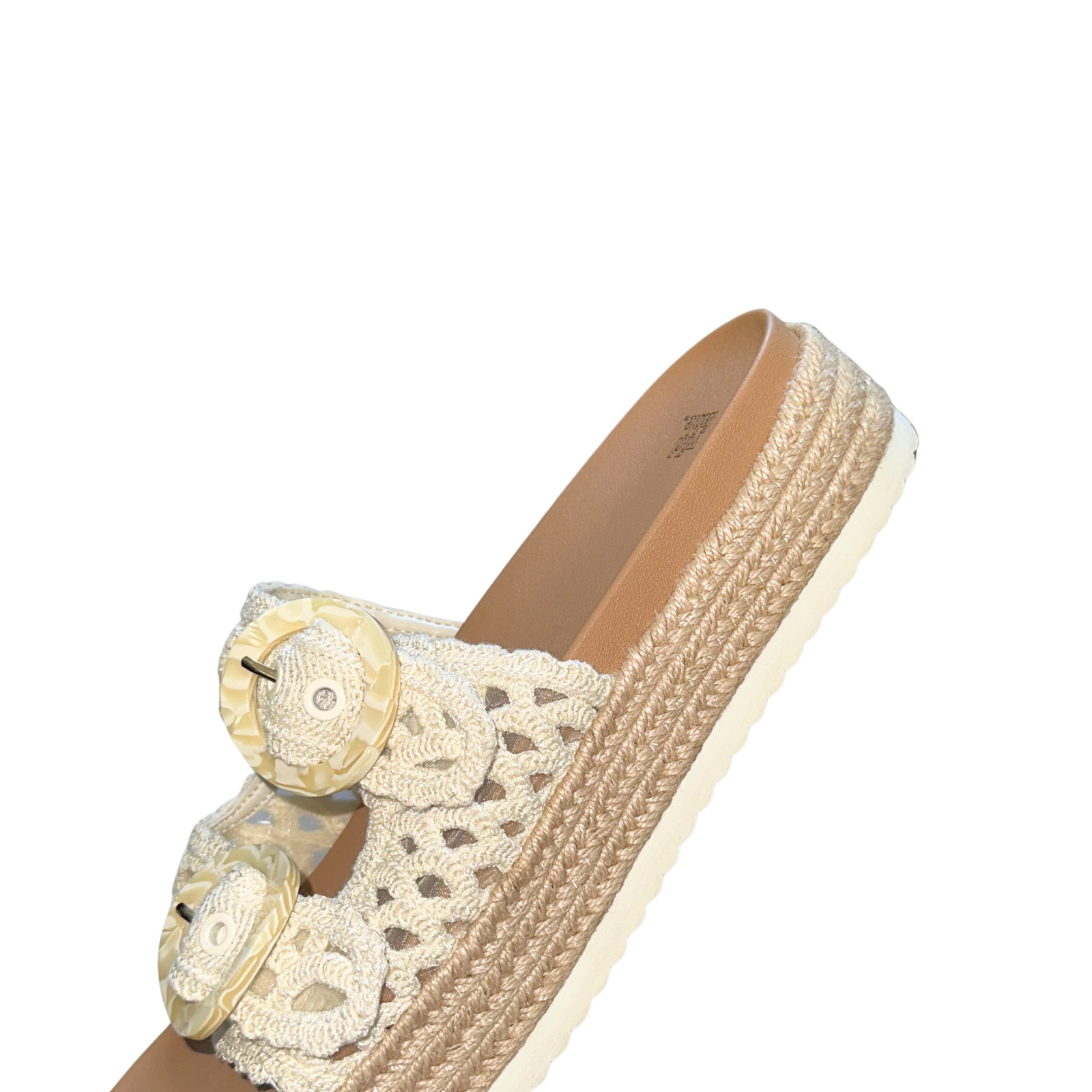 Wild Fable Crochet Rope Wrapped Platform Sandal Marbled Buckle NWT 12