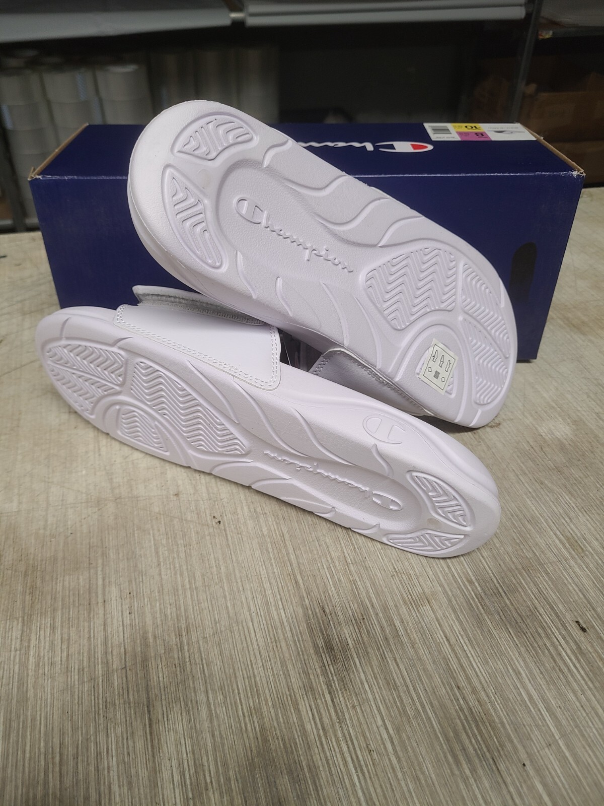 NEW Women’s Champion Mega Slide Comfort Adjustable Slides Sandal White Pick Size
