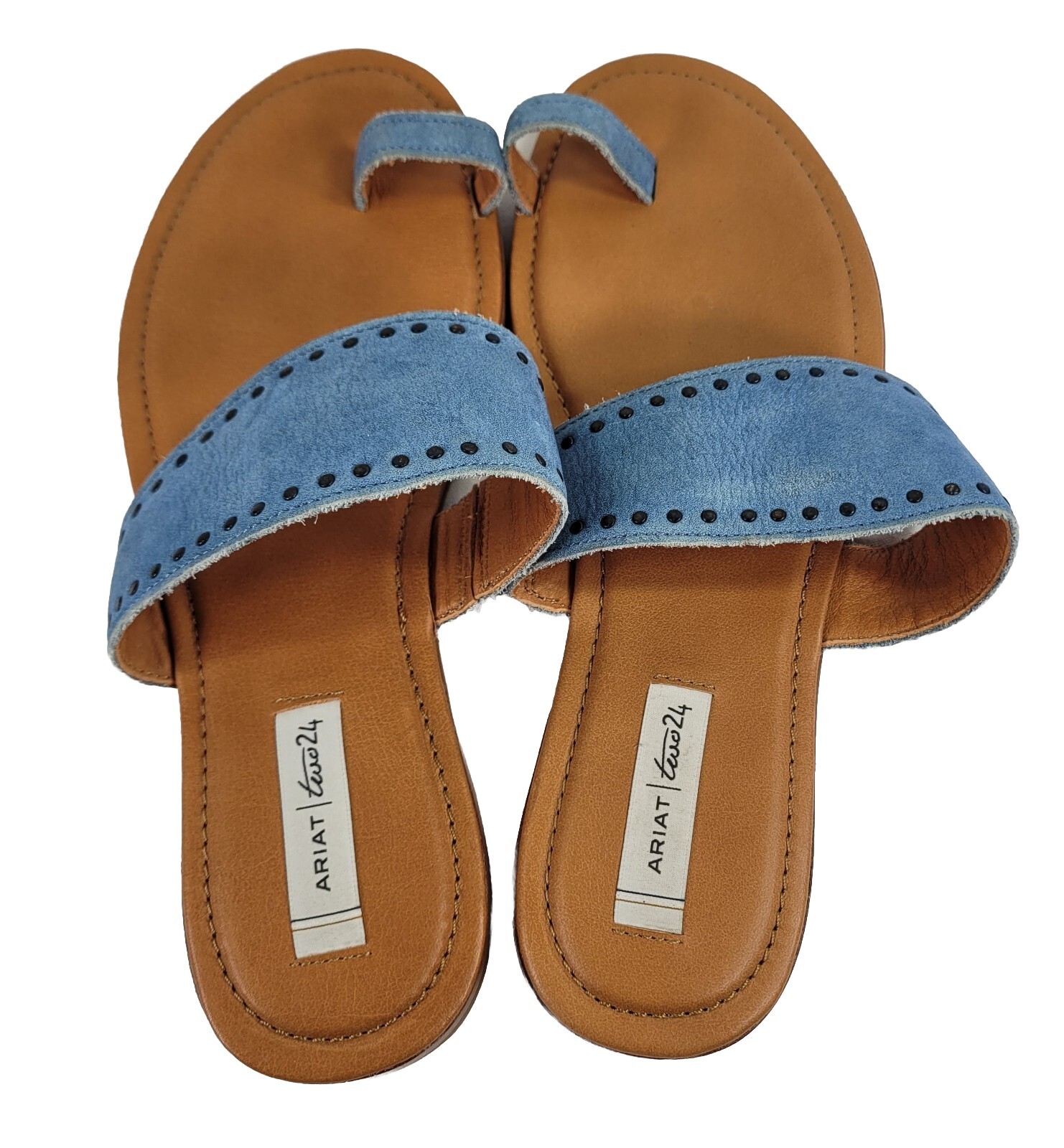 Ariat Two24 Gypsy Denim Studded Leather Sandal Women’s Size 9 NEW Made in Mexico