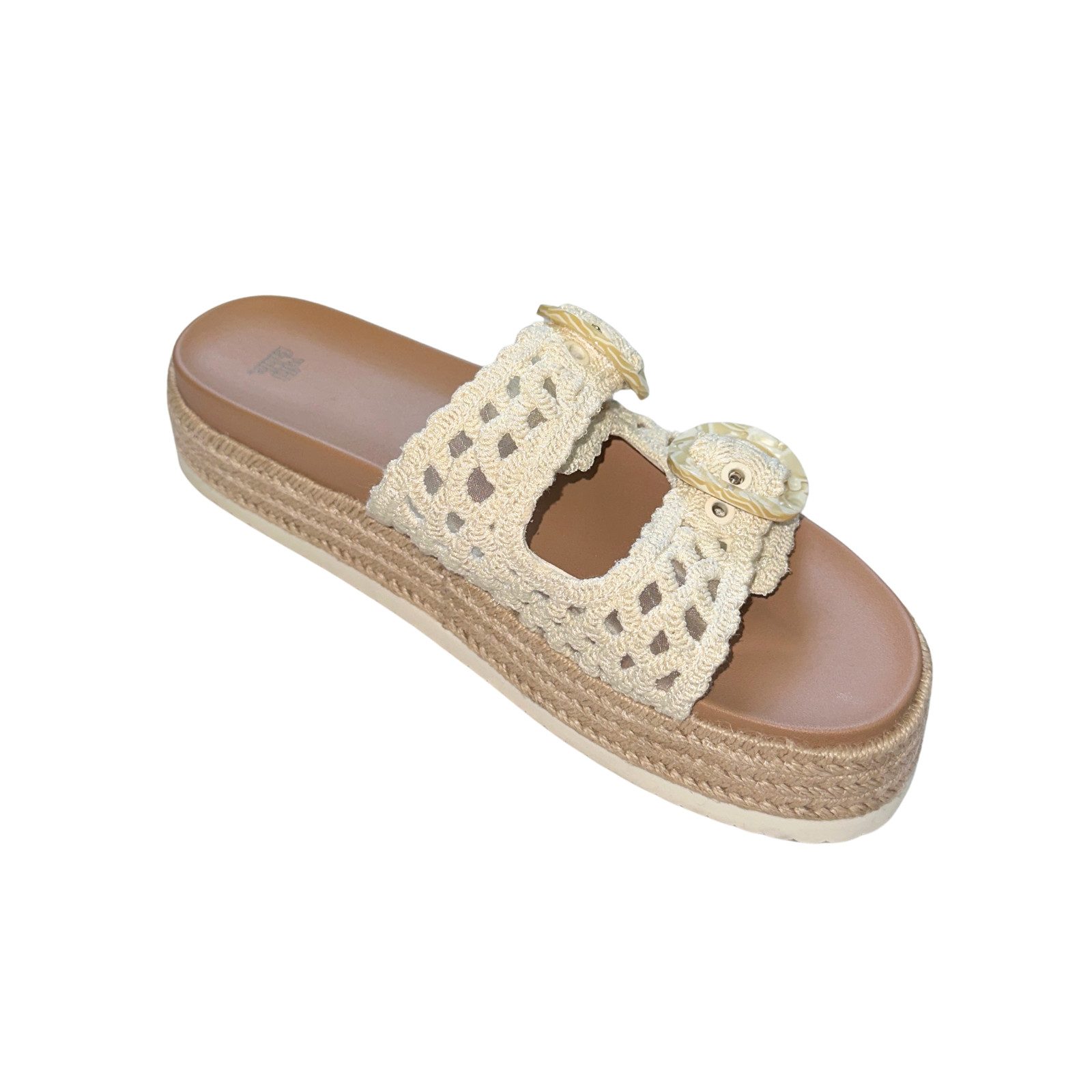Wild Fable Crochet Rope Wrapped Platform Sandal Marbled Buckle NWT 12