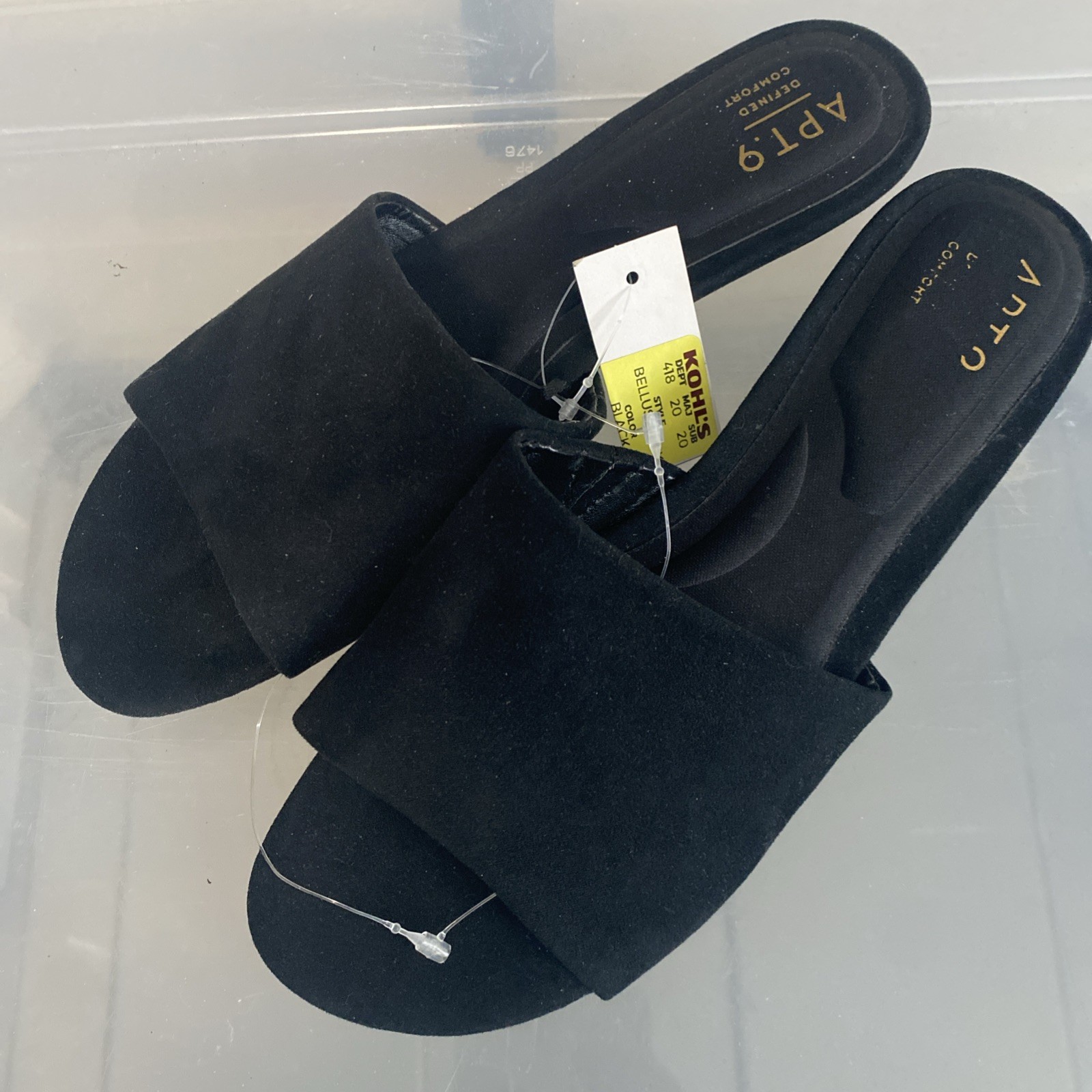 APT 9 Women’s Black Suede Slides/Sandals Casual/Dress Shoes NWT Size 7 slip on
