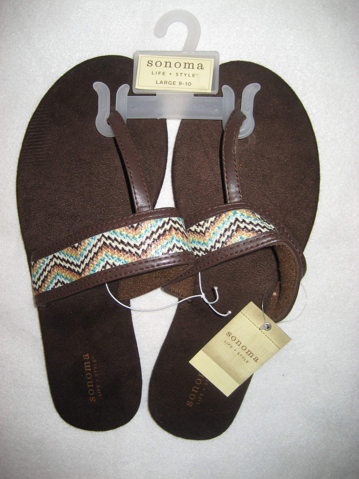 Women’s Sonoma Chocolate Color Weave Strap Sandals – Size Large (9-10) – New