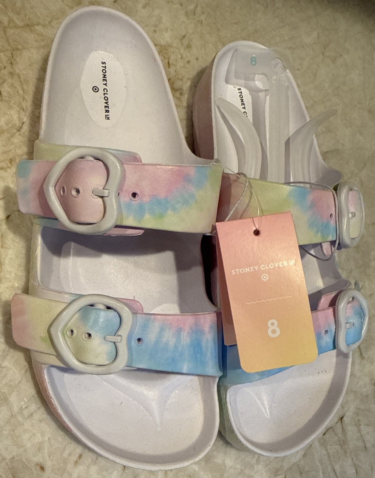 Women’s Tie-Dye Slide Sandals – Stoney Clover Lane x Target Rainbow Size 8