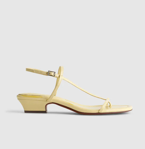Madewell The Maycie Asymmetric T-Strap Sandal Women’s Leather Block Heel Slingba