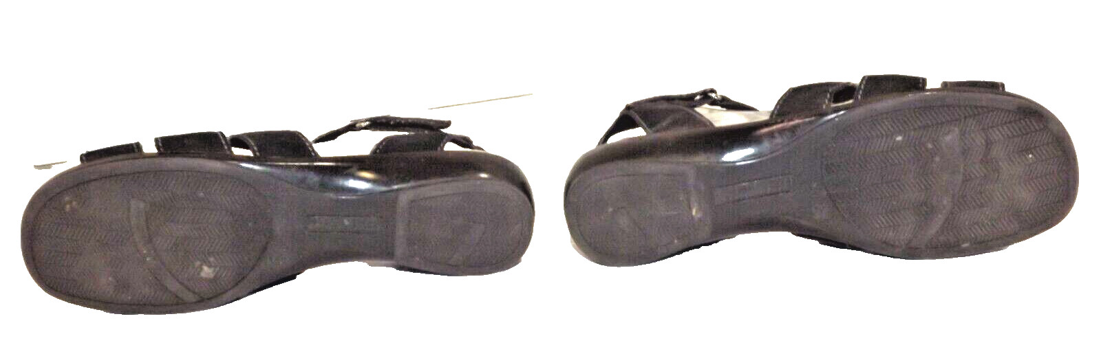 Comfort Plus by Predictions Casual Hook & Loop Sandal Black Faux Suede Sz 8W US
