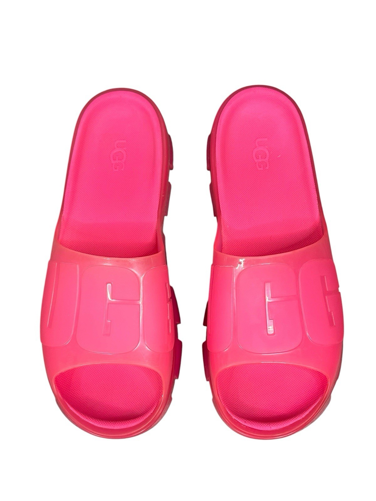 UGG Women’s Jella Clear Slides Dragon Fruit Hot Pink Jelly Platform Sz 9.5