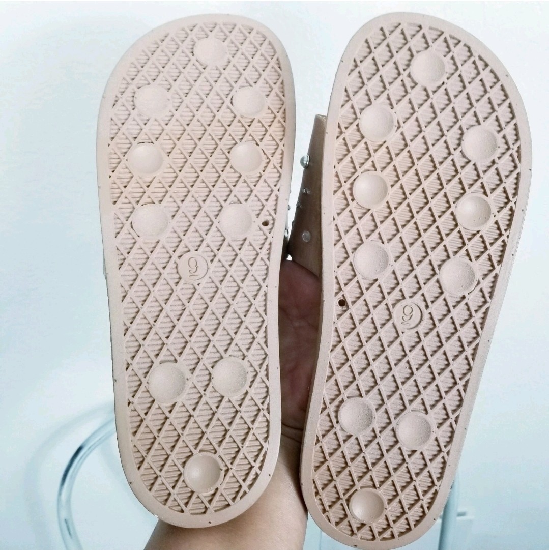 Lane Bryant Slide Sandals Bedazzled Gems Stones And Pearl Preppy coastal coastal