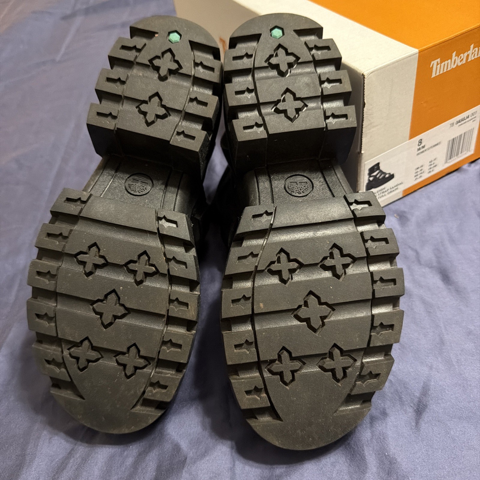 Timberland Women’s Everleigh Gladiator Sandals Black Leather Size 9 likenew wbox
