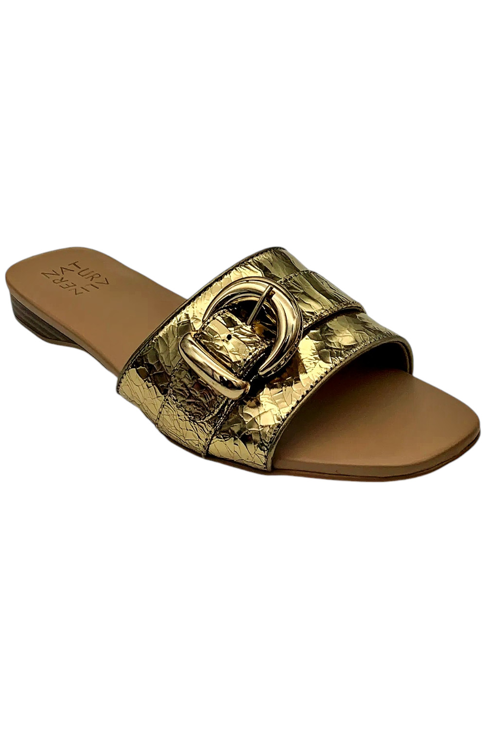 Naturalizer Santiago Slide Sandals Light Bronze Leather