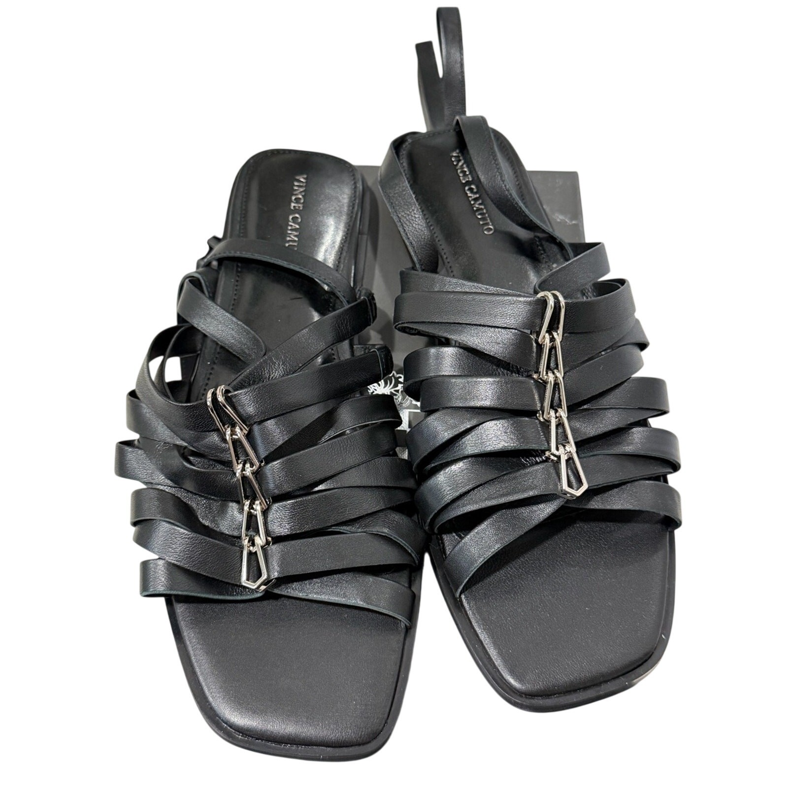 Vince Camuto Levelinn Lace up Gladiator Blk Sandals | 9.5