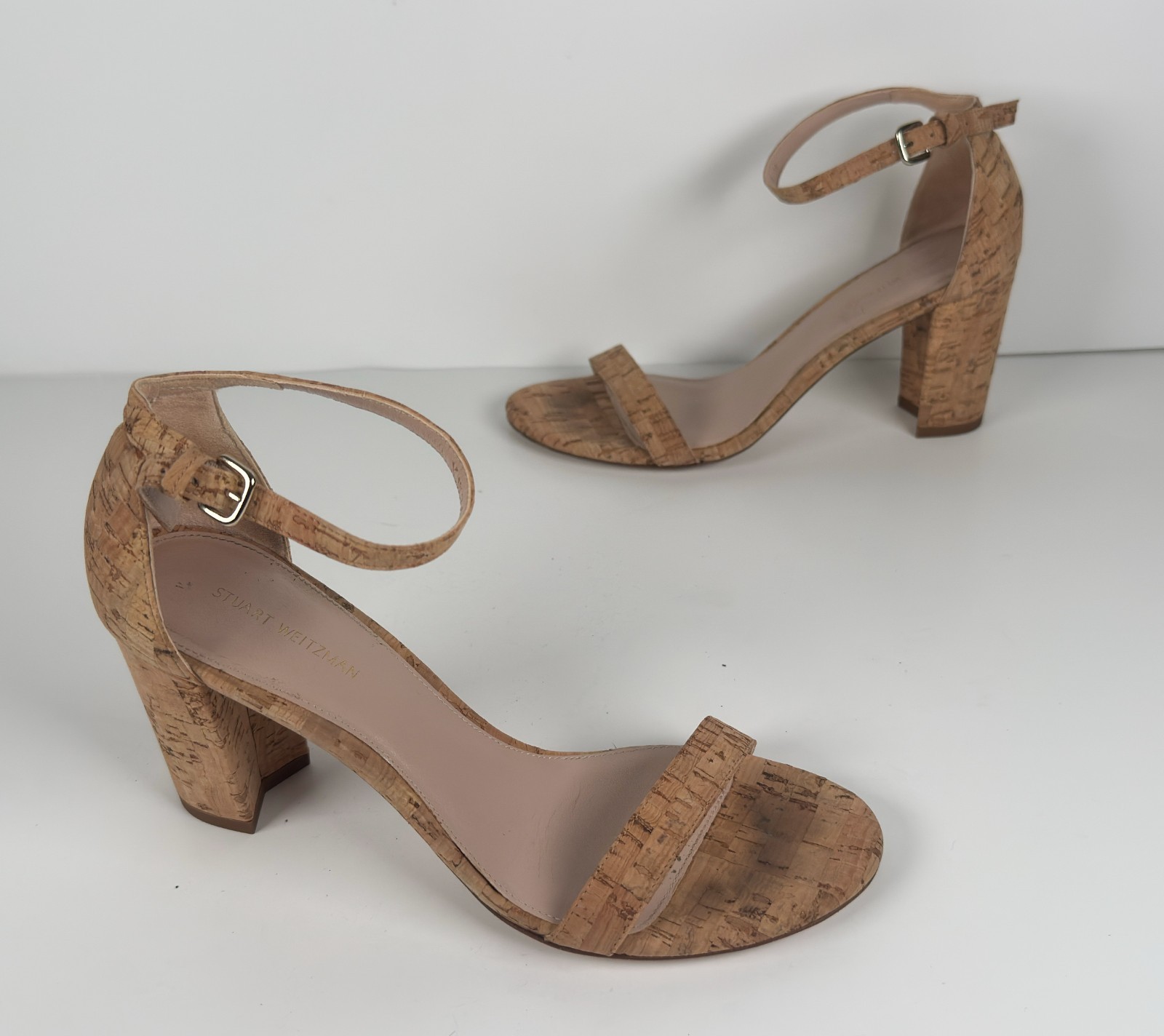Stuart Weitzman Nearlynude Cork City Natural Sandals SZ 7 $398