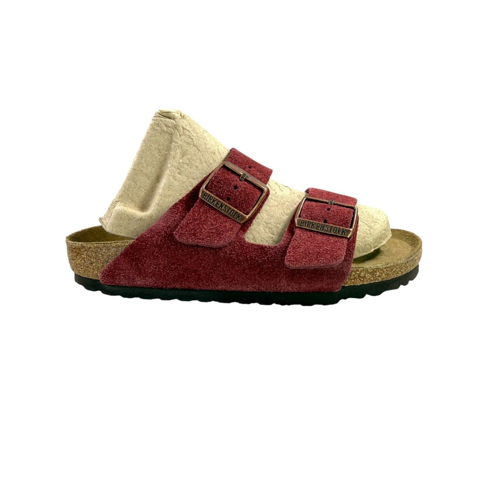 Birkenstock Arizona Suede Sandals Red Zinfandel Womens Size 42 Coastal Casual