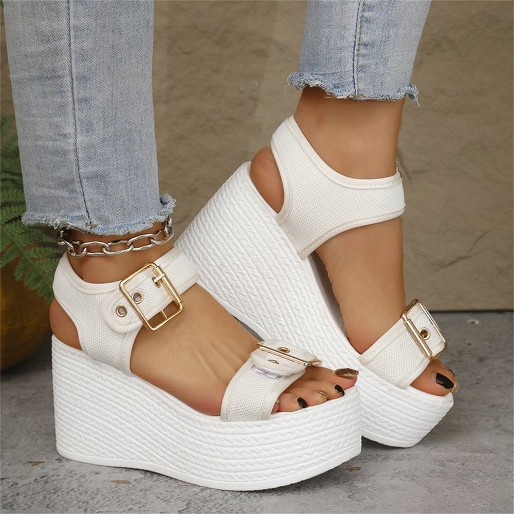 Women’s Platform Espadrilles High Heel Wedge Sandals Ankle Strap Summer Shoes