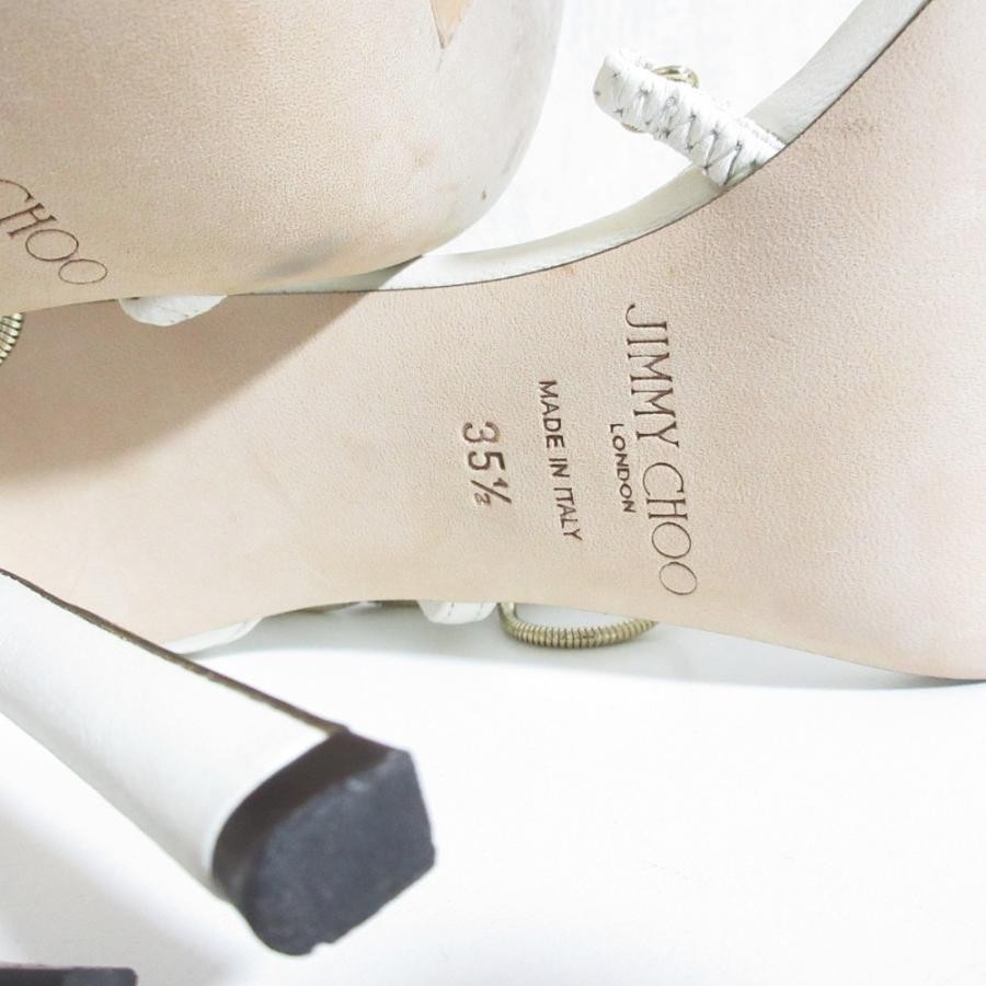 Jimmy Choo Snake Chain Ankle Strap Sandals White Women’s Size EU35.5/US5.5
