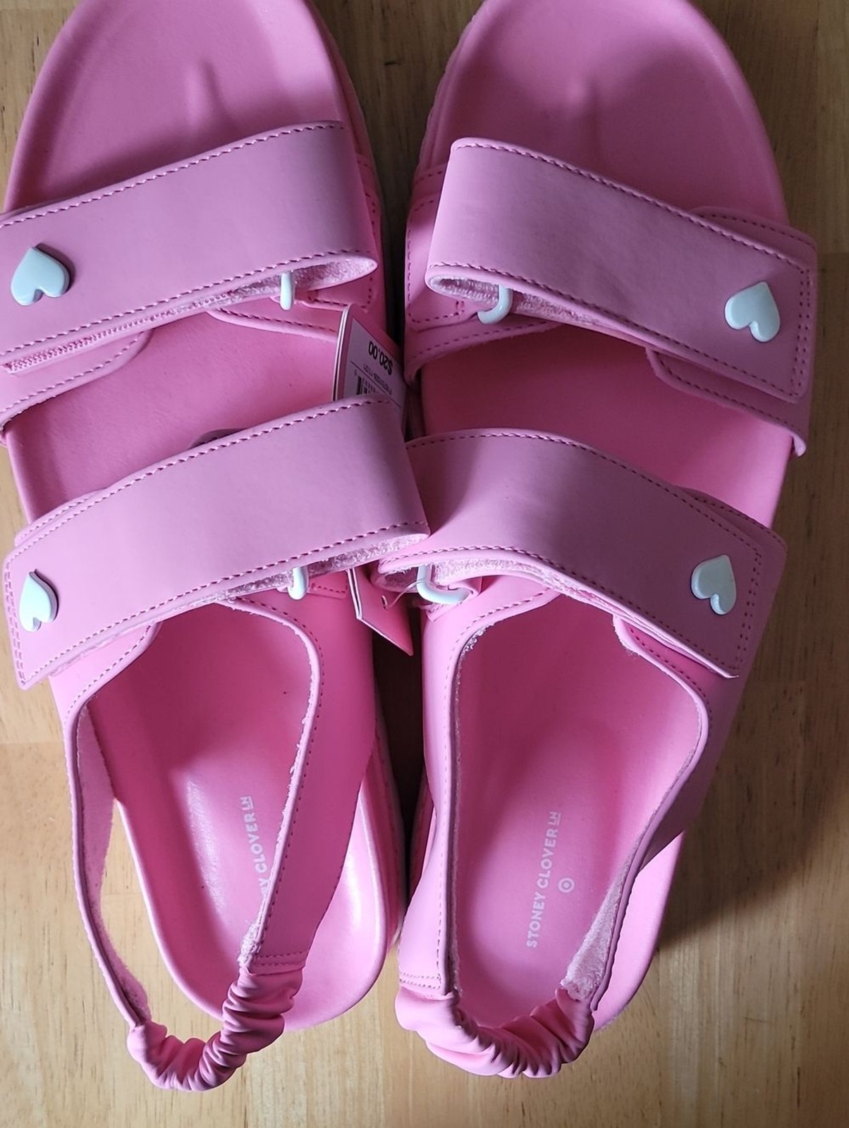 NWT Stoney Clover Lane x Target Pink Heart Sport Strap Sandals Size 8