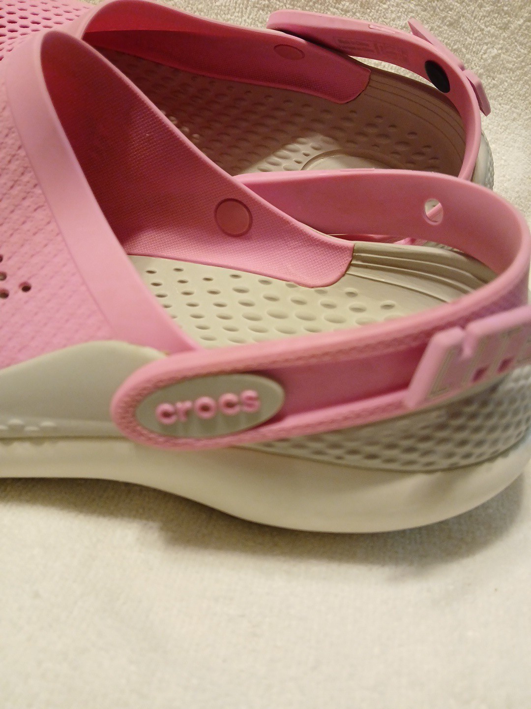 Crocs LiteRide 360 Clogs Taffy Pink Rose Taffy Gray Women’s Size 9-men 7 206708